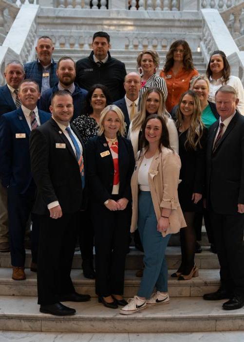 Central Utah Leaders on steps in the State Capitol Building